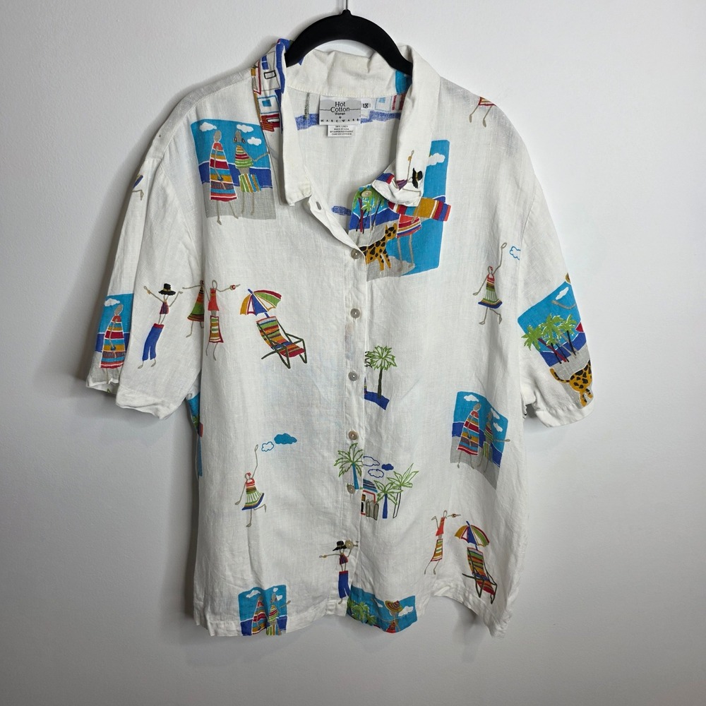 Hot Cotton By Marc Ware Button Up Womens 1X